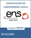 Certificación de conformidad con el Esquema Nacional de Seguridad · Categoría media